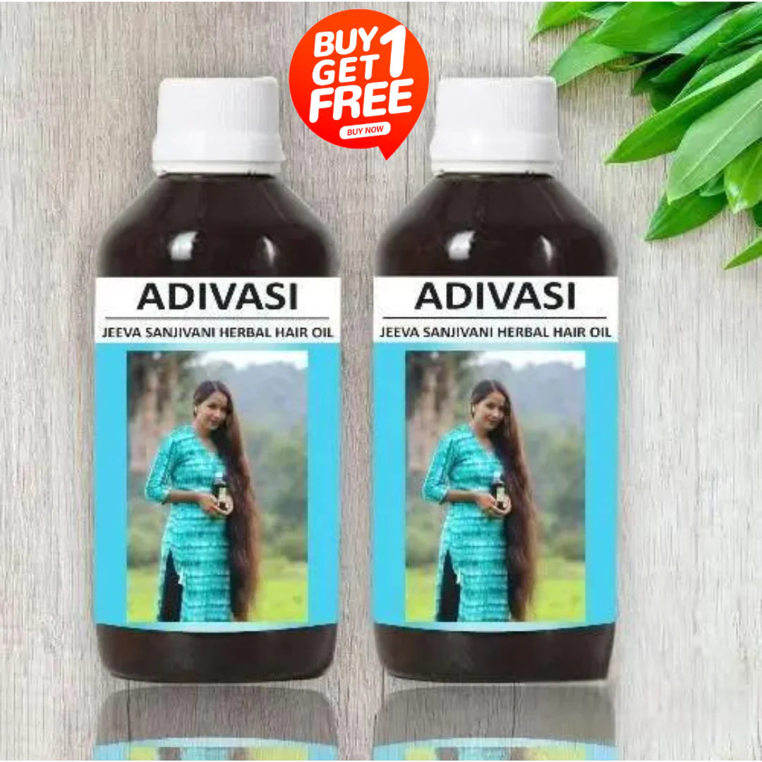 Adivasi Jeeva Sanjivani Herbal Hair Oil, Ayurvedic Hair Growth Oil, BUY 1 GET 1 FREE