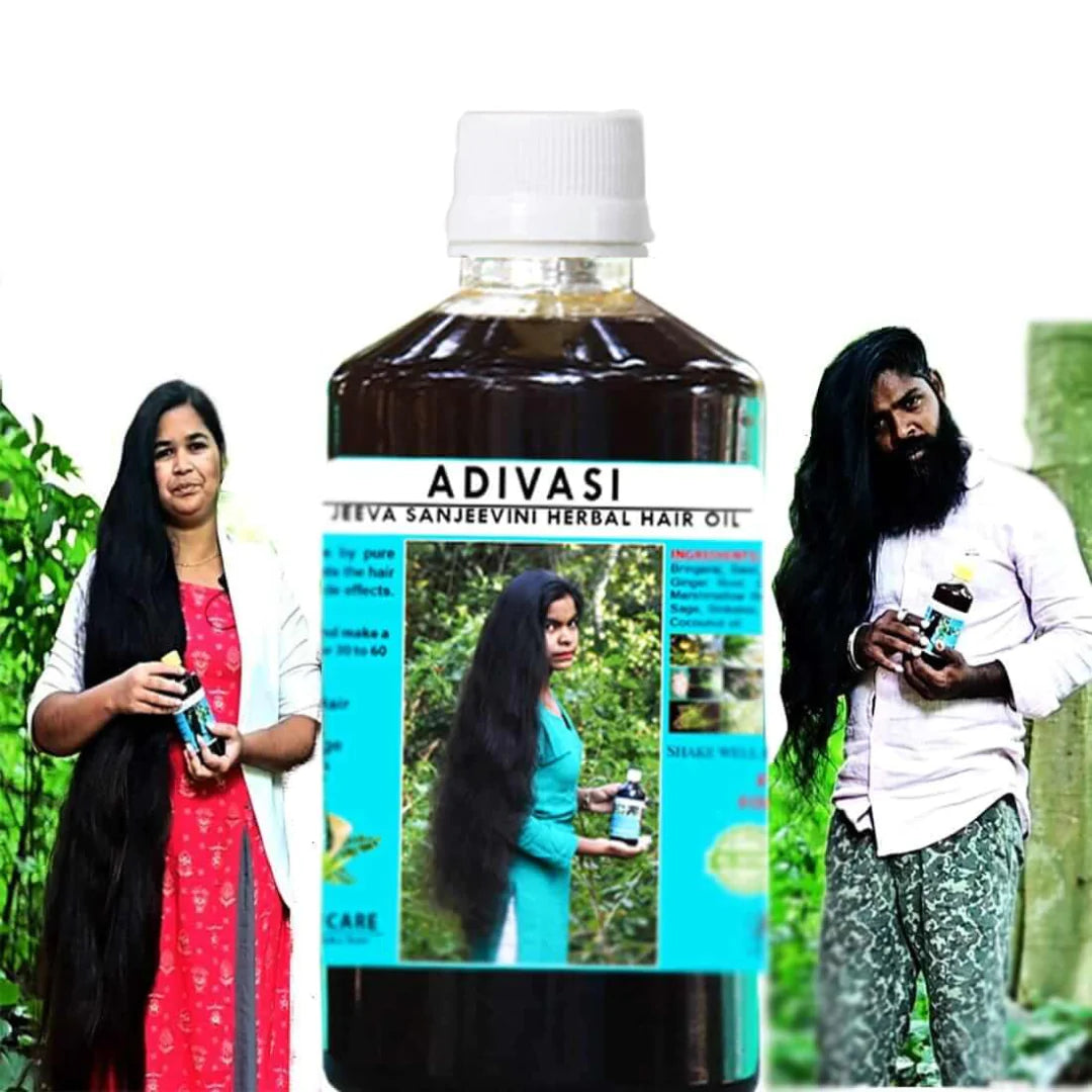 Adivasi Jeeva Sanjivani Herbal Hair Oil, Ayurvedic Hair Growth Oil, BUY 1 GET 1 FREE