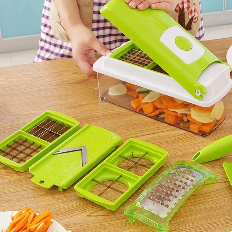 Multifunctional 12 in 1 nicer dicer chopper and drain basket